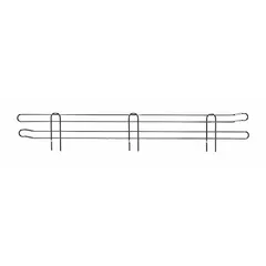 This stainless steel ledge provides a retaining edge for wire shelving systems, preventing items from sliding off. Measuring 48 inches long, 1/32 inch thick, and 4 inches deep, it is suitable for standard shelving widths. The silver finish and stainless steel construction offer corrosion resistance in storage environments.