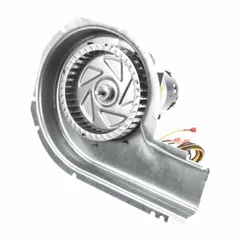 Draft inducer for HVAC systems, designed to create controlled airflow that exhausts combustion gases from the heat exchanger. Ensures efficient burner operation and prevents backdrafting in heating equipment.