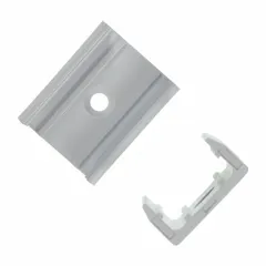 Mounting clip for DIODE LED Linaire series flexible linear LED lighting. Top-bend design secures strips during installation. Width 79/100 in, height 39/100 in. Suitable for architectural and commercial mounting applications.