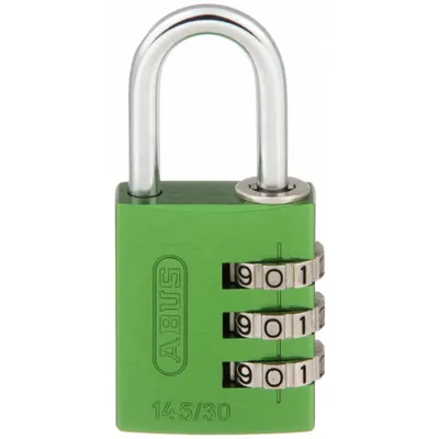 ABUS Combination Padlock: Scrolling Combo, Green, Aluminum, Std Shackle - TSA Approved Luggage Combination Padlocks