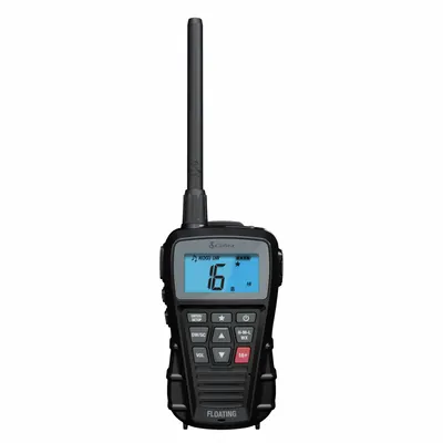 COBRA Marine Radio: VHF, Analog, 3 W, 12 Channels, IPX7, Black, BlueBound 150 - Handheld Marine Radios