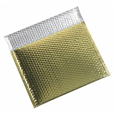 PARTNERS BRAND Bubble Mailers,13 3/4x11",Gold,PK48: 13 3/4 in Usable Wd, 11 in Usable Lg - Glamour Bubble Mailers