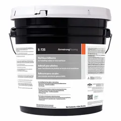 Construction adhesive for installing cove and wall base in commercial and industrial settings. Bonds vinyl, rubber, and other wall base materials to drywall, concrete, and masonry. Off white color, 1-gallon pail, sold as a 4-pack.