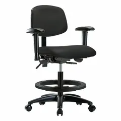 Vinyl Lab Chair with Arms, Height Range 21-28 1/4 in, Seat 18 1/2 x 17 in