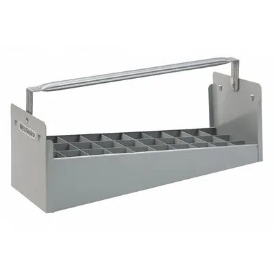WESTWARD Nipple Caddy: Steel, For 1 1/2 in Pipe Nipples, 30 Compartments, 6 1/2 in H - Pipe Nipple Caddies