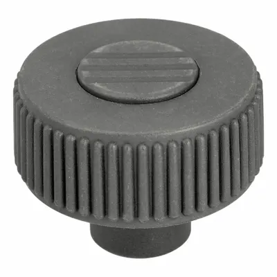 KIPP Hand Knob: Knurled, Plastic w/ Steel Thread, M8 Thread, 14 mm Thread Lg - Knurled Knobs with Threaded Hole