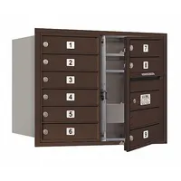 Mailbox: 4C, 9 Doors, Horizontal, 23 7/8 in H x 31 1/8 in W x 16 1/2 in D, Recessed Mounting (MPN 3706D-09ZFU)
