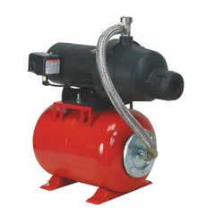 This shallow-well jet pump system is designed for transferring water from wells up to 25 feet deep. It features a 3/4 hp motor, operates on single-phase 115/230V AC power, and does not include an ejector. Suitable for residential irrigation, garden watering, and light agricultural applications.