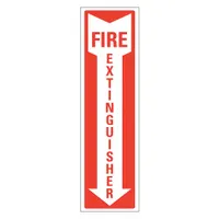 Fire Extinguisher Sign: Reflective Sheeting, Adhesive Sign Mounting, 14 in x 4 in Nominal Sign Size (MPN U1-0066-RD_4x14)