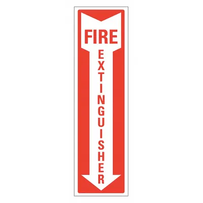 LYLE Fire Extinguisher Sign: Reflective Sheeting, Adhesive Sign Mounting - Fire Extinguisher Signs
