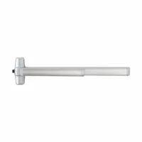 This VON DUPRIN rim-type exit device features a touchbar push bar and lever outside trim, finished in gray. Designed for commercial door applications requiring safe egress, it is not ADA compliant and not ligature-resistant
