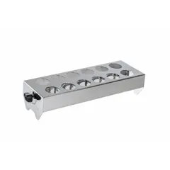 This stainless steel test tube attachment is designed for use with HEIDOLPH Orbital Core (036130600) and Orbital Core 2000 (036130610) shakers. It securely holds test tubes from 12 to 16 mm in diameter, enabling efficient mixing of samples in laboratory applications.