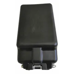Chain container accessory for electric chain hoists. Collects and stores load chain during operation to prevent tangles. Compatible with hoists rated for 1,000 lb load capacity. Suitable for industrial lifting applications.