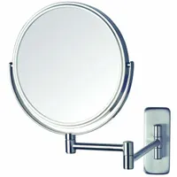 SEE ALL Makeup Mirror: Round, Glass, 13 in Overall Ht, 11 in Overall Wd, 3 in Overall Dp, Wall, 7X (MPN JCSA897)