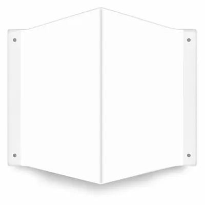CONDOR Safety Sign: PETG, Mounting Holes Sign Mounting, 12 in x 14 in Nominal Sign Size - V-Shape Projection White Signs