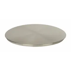 This stainless steel sieve cover is designed to fit over standard 12-inch sieves, providing protection during storage or between uses. Its corrosion-resistant construction is suitable for laboratory and industrial screening applications, including particle analysis and material testing.