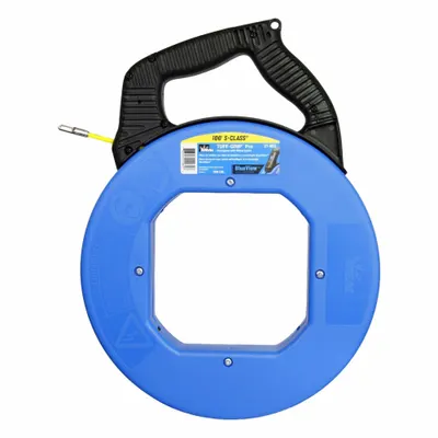 IDEAL Fish Tape: 100 ft Lg, Manual Wind Tape Retraction, 500 lb/in Tensile Strength - Fish Tapes with Digital Display