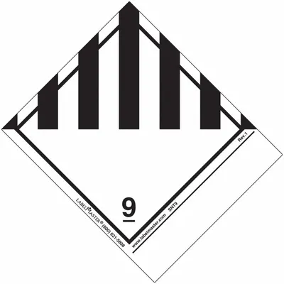 LABELMASTER Miscellaneous Dangerous Goods Placard: Dangerous, 4 3/4 in x 3 15/16 in - Class 9: Miscellaneous Hazardous Materials