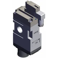 Three-way, two-position solenoid valve from the VP Series. Single solenoid, normally closed configuration with female 1/2 BSPP connection and 24V DC operation. Used for controlling pneumatic actuators and cylinders in industrial automation systems.