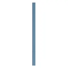 Polymer pilaster for bathroom partitions with pebble-textured blue finish. Measures 82 inches high, 4 inches wide, 1 inch thick. Provides structural support and privacy in commercial restroom stalls.