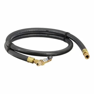 JB INDUSTRIES Hose Set: 5 ft Lg, 0° Angle, Black, Rubber/Kevlar, Single Hose - Evacuation & Charging Hoses