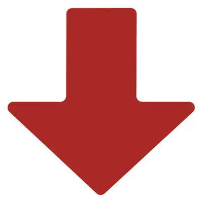 BRADY Floor Marking Tape: Arrow, Solid, Red, No Legend, 2 in x 5 in, 8 mil Tape Thick - Arrow-Shaped Floor Marking Tape
