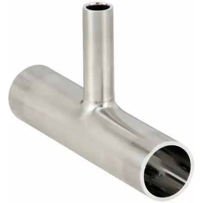 MAXPURE Sanitary Tee Fitting: Tee, 3 in OD x 3 in OD x 1/2 in OD Size, Weld - 316 Stainless Steel Sanitary Tube Fittings