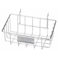 MARLIN STEEL WIRE PRODUCTS Storage Basket: Display Basket, Steel, Powder Coated, Silver (MPN 920-12)