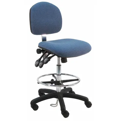 BENCHPRO Ergonomic Chair: Fabric, Armless, Ht Range 21 in to 31 in, 19 in Seat Wd - Fabric Lab Chairs