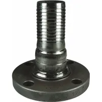 Barbed Hose Fitting: For 2 in Hose I.D., Steel x Steel, 2 in x 2 in Fitting Size, Hose Barb x Flange (MPN FST25CS)