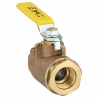 APOLLO Manual Two-Way Ball Valve: 1 in, Bronze, Straight, Female SAE x Female SAE, Full Port, Lever (MPN 7790501)