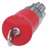 SIEMENS Emergency Stop Push Button: Green, 22 mm Mounting Size, Metallic, Maintained (MPN 3SU1050-1HR20-0AA0)