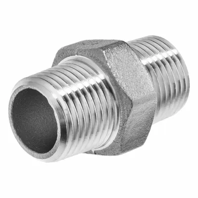 USA INDUSTRIALS Metal Pipe Straight: 1/8 in x 1/8 in, Male NPT Threaded x Male NPT Threaded - Low-Pressure Threaded Pipe Fittings with Thread Sealant