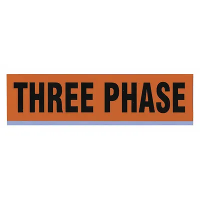 STRANCO Conduit and Voltage Marker: Three Phase, Orange, Black - Three Phase Adhesive Pipe Markers