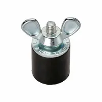 This inside-pipe blocking plug is designed for 1 1/4 in pipe and features a wing-nut closure mechanism. Constructed from natural rubber, it provides a seal for pressure testing or temporary line isolation in piping systems. This model does not include a water fill port or hose