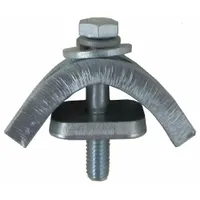 Steel clamp designed for securing festoon cables and hoses to overhead beams in industrial environments. Commonly used in crane systems, conveyor lines, and material handling setups for cable management