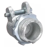 Straight Connector - Squeeze Clamp Style: Iron, 3/8 in Trade Size, 1/2 in MNPT, Non Insulated (MPN 2101)