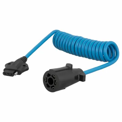 CURT 57271 Trailer Wiring Adapter, 7-Way Blade to 4-Way Flat, Plastic, 5 ft - Fleet and Vehicle Maintenance