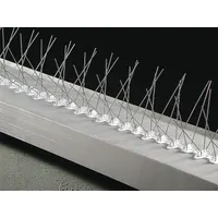 BIRD BARRIER Bird Repellent Spikes: Wide, Plastic Base, Silver, 50 ft Overall Lg, 8 in Overall Wd (MPN BP-F350)