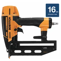 BOSTITCH Air Nail Gun: Finish, 0°, Glue, 1/4 in Male, Combo, Strip Collation, For 16 ga Nail Gauge (MPN BTFP71917)