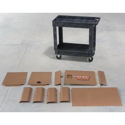 KNAACK Utility Cart Panel: For 9T67, For 2ZB54, Tan - Security Paneling for Utility Carts with Deep Lipped Plastic Shelves
