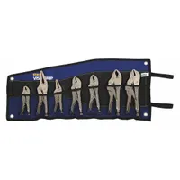 Locking Pliers Set: Curved, 2 in_1 1/2 in_1 1/8 in_2 3/4 in_1 7/8 in Max Jaw Opening, Knurled Grip (MPN IRHT82595)