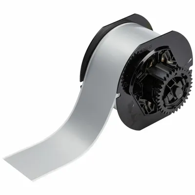 BRADY Continuous Label Stock: 2 in x 100 ft, Metalized Polyester, Silver (Gloss) - Brady Thermal Transfer Continuous Label Rolls