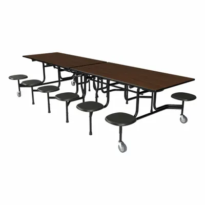 PALMER HAMILTON Bi-Fold Cafeteria Table, 59 in Lg, 29 in Ht, Montana Walnut - Bi-Fold Cafeteria Tables
