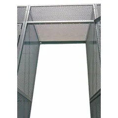 Flat top panel for 48 in wide bulk storage lockers. Constructed from expanded metal with a dark gray powder-coated finish. Provides a finished top surface for locker banks, helping to prevent debris accumulation. Suitable for industrial and commercial storage applications.
