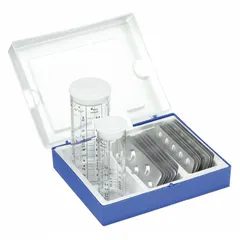 This water quality test kit measures nitrite concentrations in the range of 70 to 1500 mg/L with a sensitivity of 70 mg/L. It includes reagents and a sample bottle for 30 tests. Suitable for monitoring nitrite levels in water treatment, aquaculture, and environmental applications.