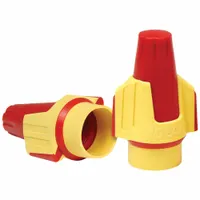 These twist-on wire connectors accommodate wire sizes from 16 AWG to 6 AWG, with a maximum combination of (4) 10 AWG and minimum of (2) 18 AWG. Rated for 1,000 V, they are used for splicing and terminating conductors in junction boxes, lighting fixtures, and control panels. Supplied in a pack of 400