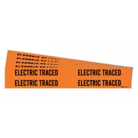Pipe Marker: Electric Traced, Orange, Black, Fits 3/4 to 2 3/8 in Pipe O.D., 4 Pipe Markers, 5 PK (MPN 7097-4-PK)