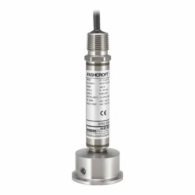 ASHCROFT Sanitary Pressure Transmitter: 2 in Triclamp, 0 to 30 psi, 4 to 20mA - Sanitary Pressure Transmitters with Cable & Wire Leads