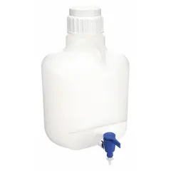Round Carboy with Spigot, 2.6 gal, Polypropylene, 248 mm Body Dia, 2 Handles, Bottom Dispenser, F11846-0025
